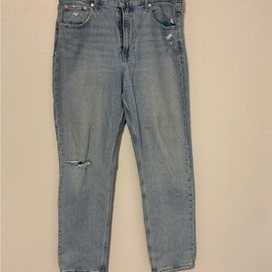 GAP Sky High Straight Denim Jeans - Light Blue
